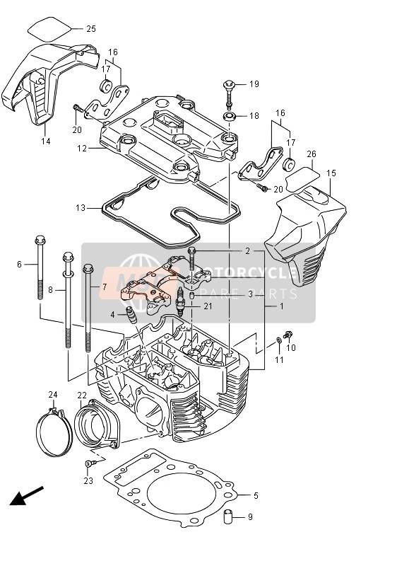 Suzuki VZR1800(BZ) (M1800) INTRUDER 2015 Cylinder Head (Rear)(VZR1800BZ E19) for a 2015 Suzuki VZR1800(BZ) (M1800) INTRUDER