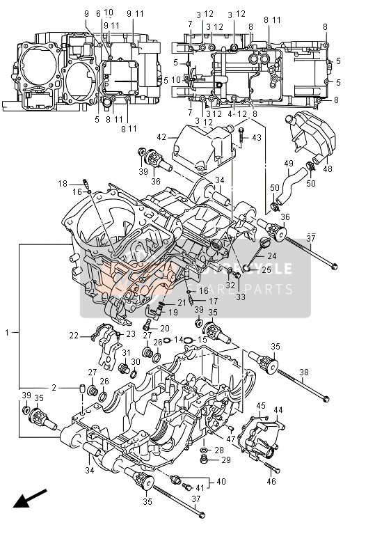 Suzuki VZR1800(BZ) (M1800) INTRUDER 2015 KURBELGEHÄUSE für ein 2015 Suzuki VZR1800(BZ) (M1800) INTRUDER
