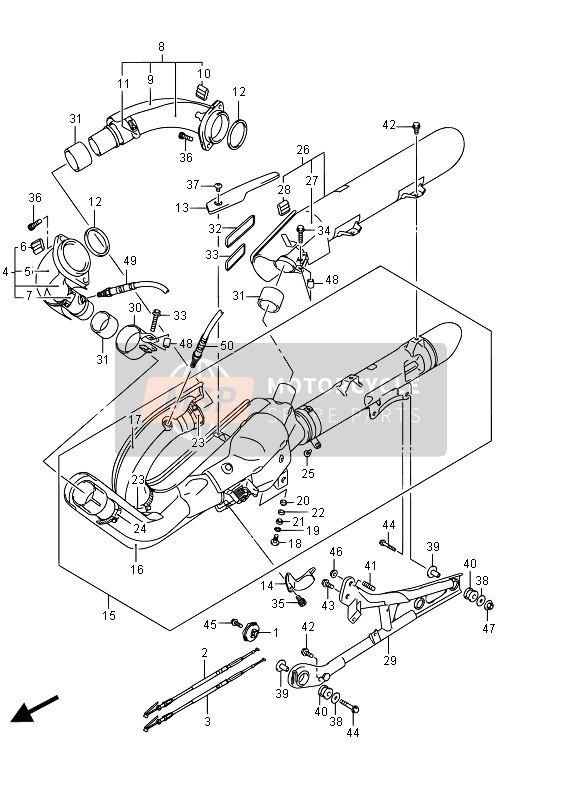 Suzuki VZR1800(BZ) (M1800) INTRUDER 2015 Muffler (VZR1800 E02) for a 2015 Suzuki VZR1800(BZ) (M1800) INTRUDER