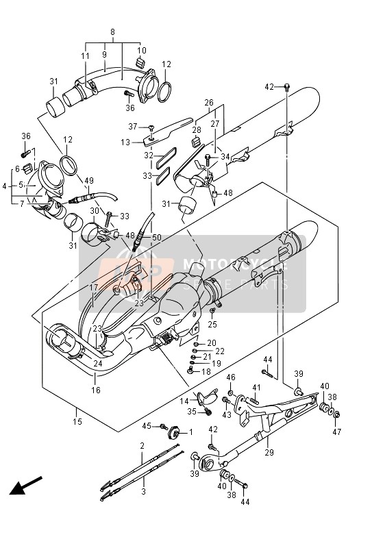 Suzuki VZR1800(BZ) (M1800) INTRUDER 2015 Geluiddemper (VZR1800UF E19) voor een 2015 Suzuki VZR1800(BZ) (M1800) INTRUDER