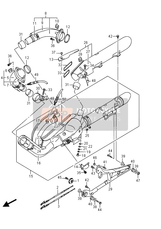 Suzuki VZR1800(BZ) (M1800) INTRUDER 2015 Muffler (VZR1800BZ E02) for a 2015 Suzuki VZR1800(BZ) (M1800) INTRUDER