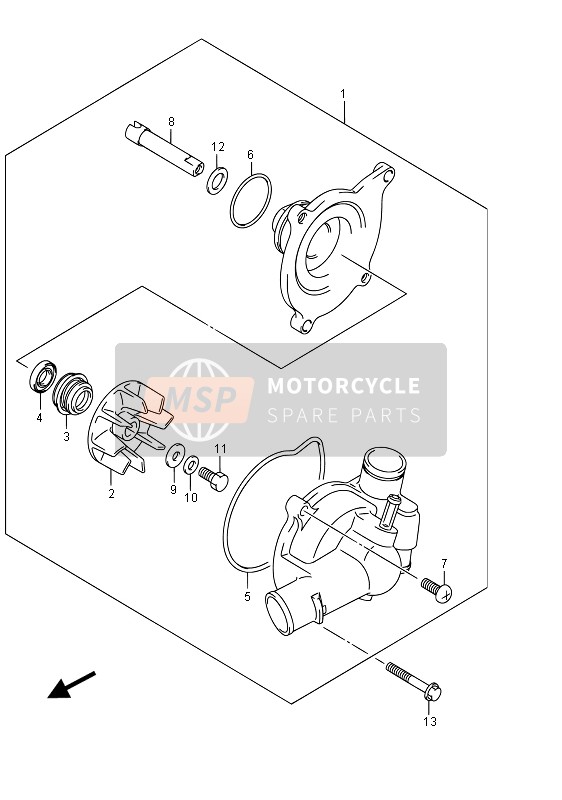 Suzuki VZR1800(BZ) (M1800) INTRUDER 2015 WASSERPUMPE für ein 2015 Suzuki VZR1800(BZ) (M1800) INTRUDER