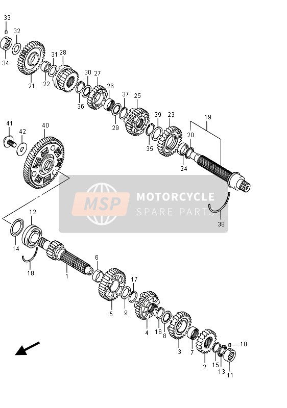 Suzuki VZR1800(BZ) (M1800) INTRUDER 2015 Trasmissione (VZR1800 E02) per un 2015 Suzuki VZR1800(BZ) (M1800) INTRUDER