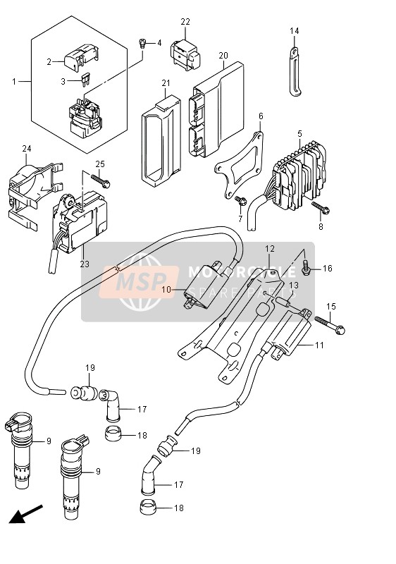 Suzuki VZR1800(BZ) (M1800) INTRUDER 2015 Electrical (VZR1800 E02) for a 2015 Suzuki VZR1800(BZ) (M1800) INTRUDER