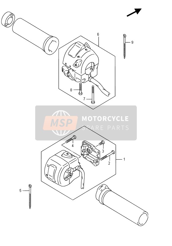 Suzuki VZR1800(BZ) (M1800) INTRUDER 2015 Stuurschakelaar (VZR1800 E19) voor een 2015 Suzuki VZR1800(BZ) (M1800) INTRUDER