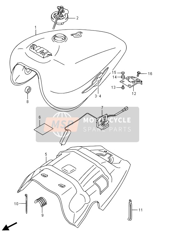 Suzuki VZR1800(BZ) (M1800) INTRUDER 2015 Réservoir d'essence (VZR1800 E02) pour un 2015 Suzuki VZR1800(BZ) (M1800) INTRUDER