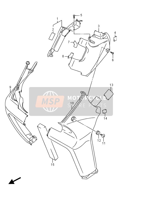 4735048G50RB5, Cover, Frame Head Rh (White), Suzuki, 0