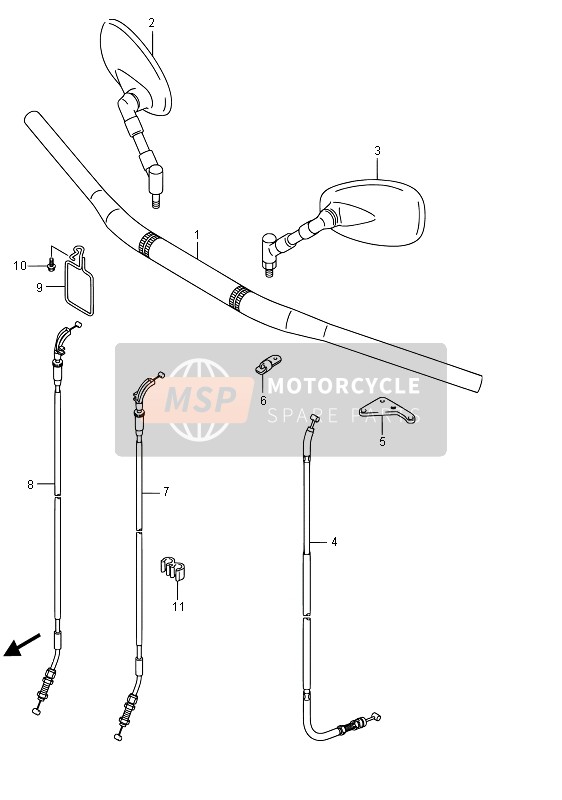 Suzuki VZR1800(BZ) (M1800) INTRUDER 2015 Manillar (VZR1800 E19) para un 2015 Suzuki VZR1800(BZ) (M1800) INTRUDER