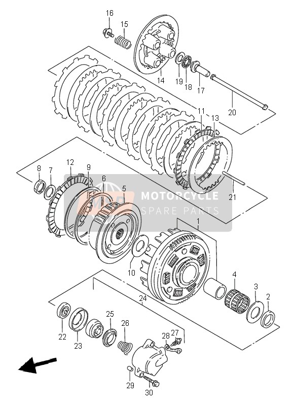 Suzuki VS800 INTRUDER 1996 Embrayage pour un 1996 Suzuki VS800 INTRUDER