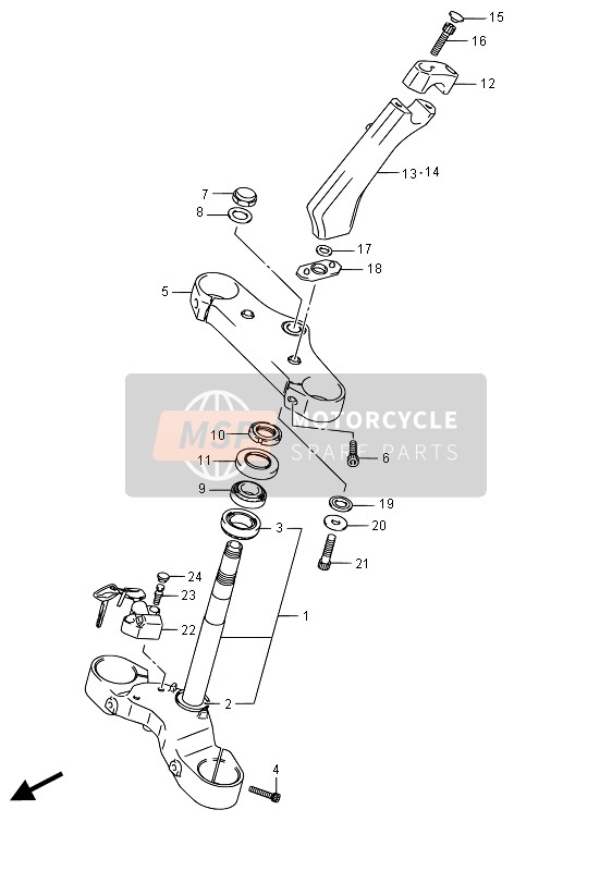 Suzuki VZR1800(BZ) (M1800) INTRUDER 2015 Vástago de dirección (VZR1800UF E19) para un 2015 Suzuki VZR1800(BZ) (M1800) INTRUDER