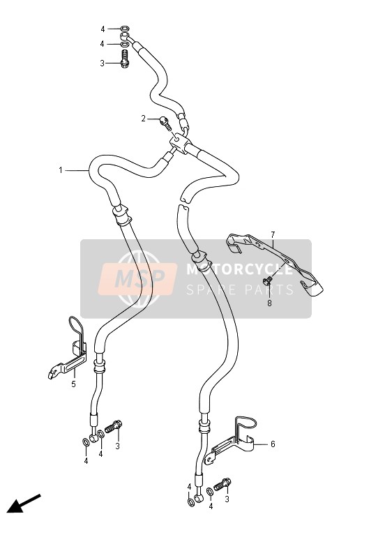 Suzuki VZR1800(BZ) (M1800) INTRUDER 2015 BREMSSCHLAUCH VORNE (VZR1800 E19) für ein 2015 Suzuki VZR1800(BZ) (M1800) INTRUDER