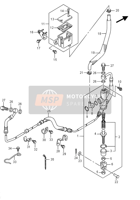 Suzuki VZR1800(BZ) (M1800) INTRUDER 2015 HAUPTZYLINDER HINTEN (VZR1800BZ E02) für ein 2015 Suzuki VZR1800(BZ) (M1800) INTRUDER