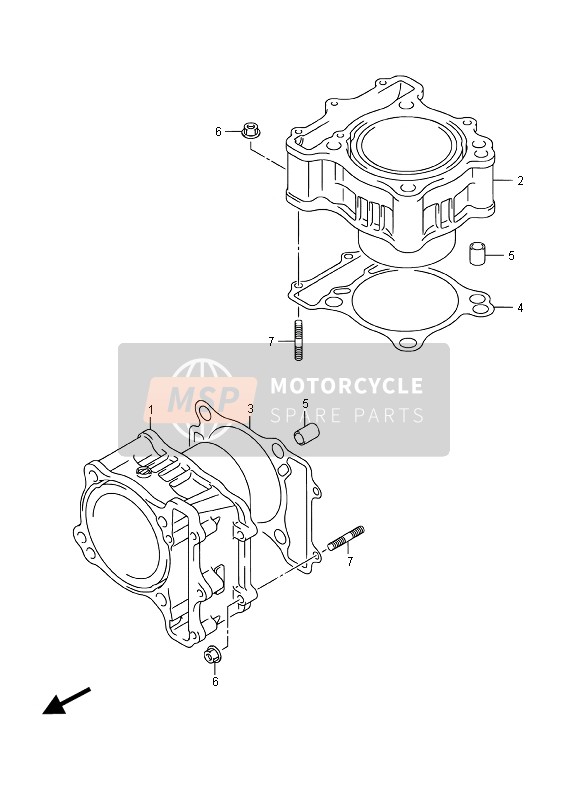 Suzuki DL650XA V-STROM 2015 Cilinder voor een 2015 Suzuki DL650XA V-STROM