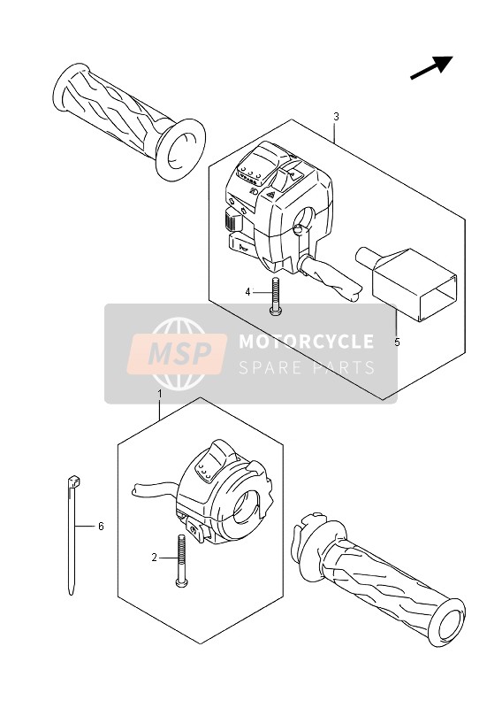 Suzuki DL650XA V-STROM 2015 Interruptor de manija para un 2015 Suzuki DL650XA V-STROM