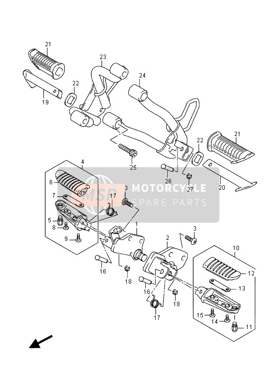 Suzuki DL650XA V-STROM 2015 Repose Pieds pour un 2015 Suzuki DL650XA V-STROM