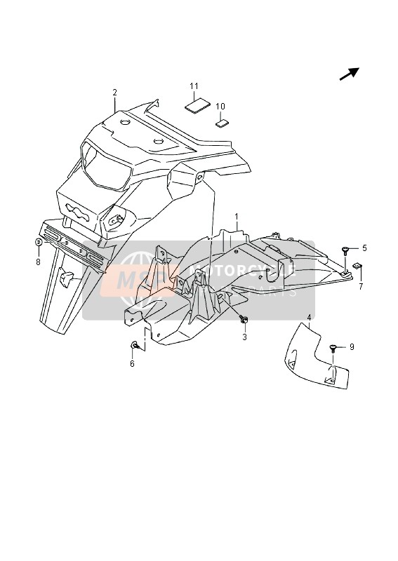 Suzuki DL1000A V-STROM 2014 Rear Fender for a 2014 Suzuki DL1000A V-STROM