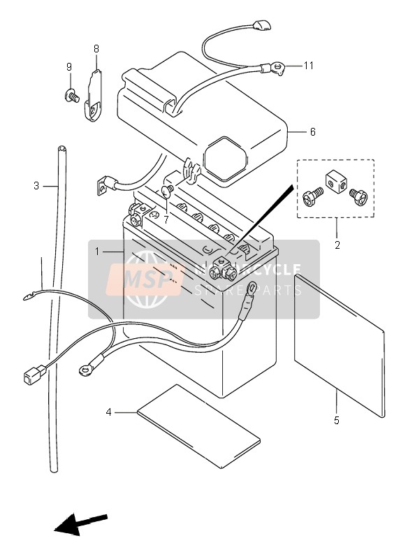 Suzuki VS800 INTRUDER 1996 Batteria per un 1996 Suzuki VS800 INTRUDER