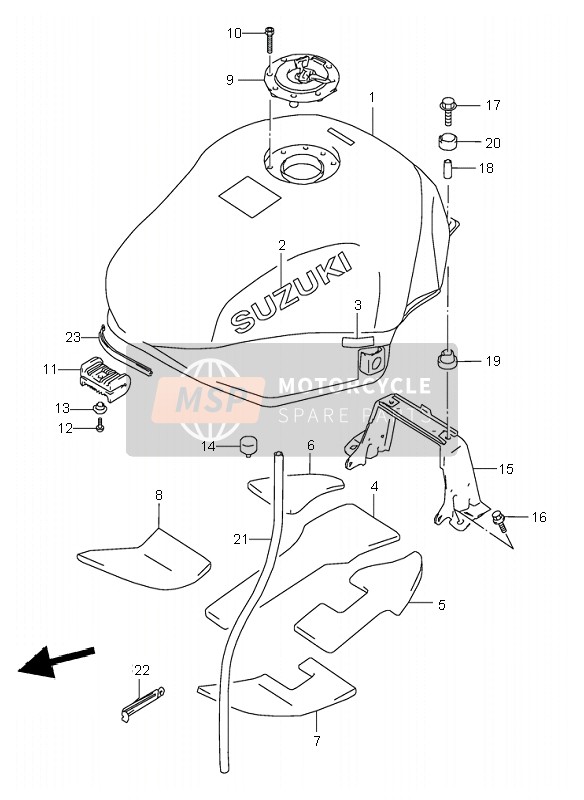 Suzuki GSX600F 1998 Réservoir d'essence pour un 1998 Suzuki GSX600F