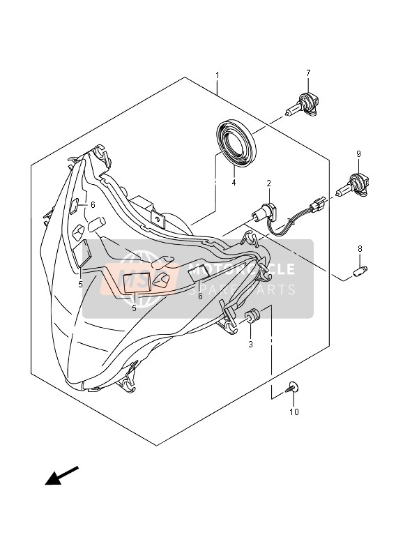 Suzuki GSX-R1000A 2015 Lampe Frontale (GSX-R1000A) pour un 2015 Suzuki GSX-R1000A