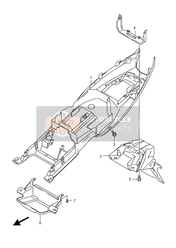 Suzuki GSF650(S)(A)(SA) BANDIT 2012 HINTERER KOTFLÜGEL (GSF650S) für ein 2012 Suzuki GSF650(S)(A)(SA) BANDIT