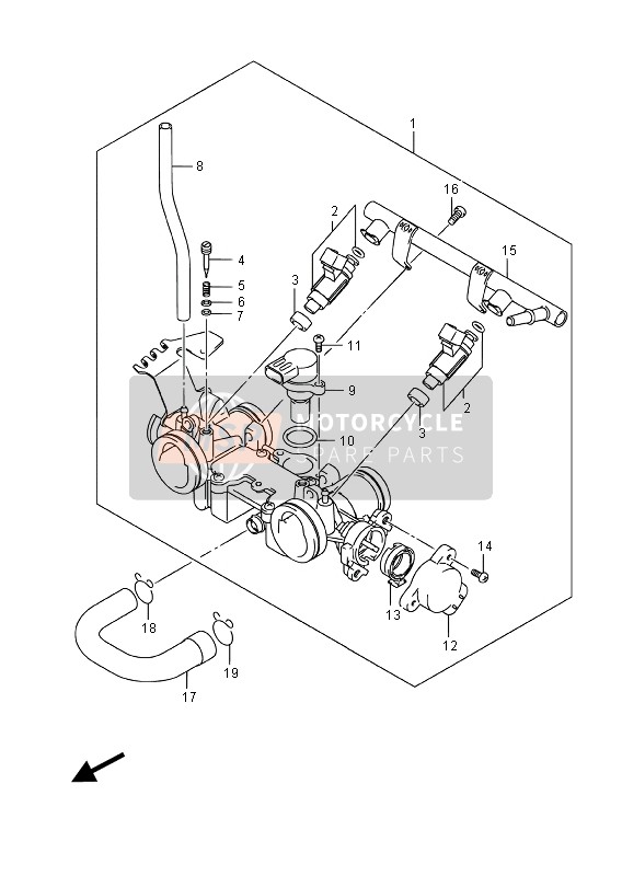 Suzuki GW250F INAZUMA 2015 Corpo farfallato per un 2015 Suzuki GW250F INAZUMA