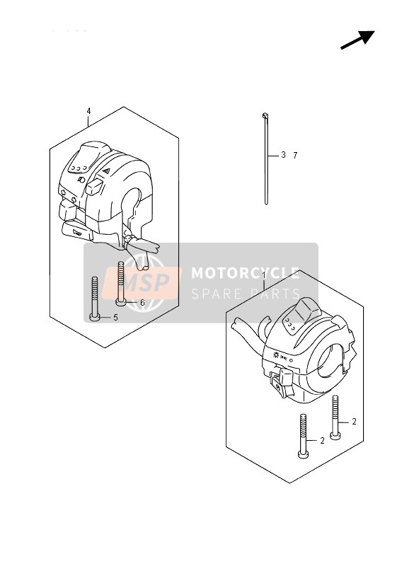 Suzuki GW250F INAZUMA 2015 Stuurschakelaar voor een 2015 Suzuki GW250F INAZUMA