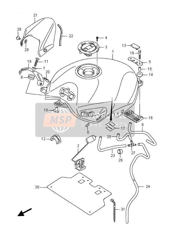 Suzuki GW250F INAZUMA 2015 Réservoir d'essence pour un 2015 Suzuki GW250F INAZUMA