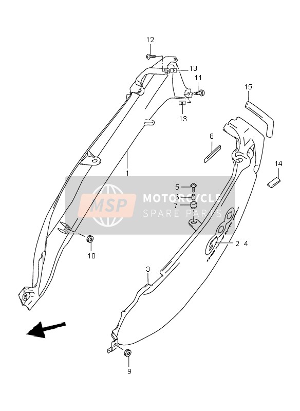 4711008F00Y4E, Cover GSX600F/W, Suzuki, 0