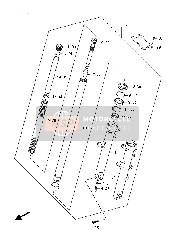 5110348H10, Voorvorkpoot,Kp, Suzuki, 0