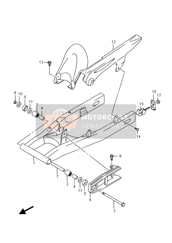 Suzuki GW250F INAZUMA 2015 Rear Swing Arm for a 2015 Suzuki GW250F INAZUMA