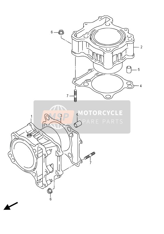 Suzuki DL650A(XT) V-STROM 2016 Cilinder voor een 2016 Suzuki DL650A(XT) V-STROM