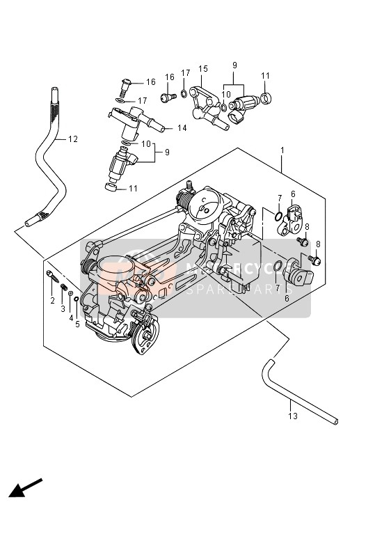 Suzuki DL650A(XT) V-STROM 2016 Gasklephuis voor een 2016 Suzuki DL650A(XT) V-STROM