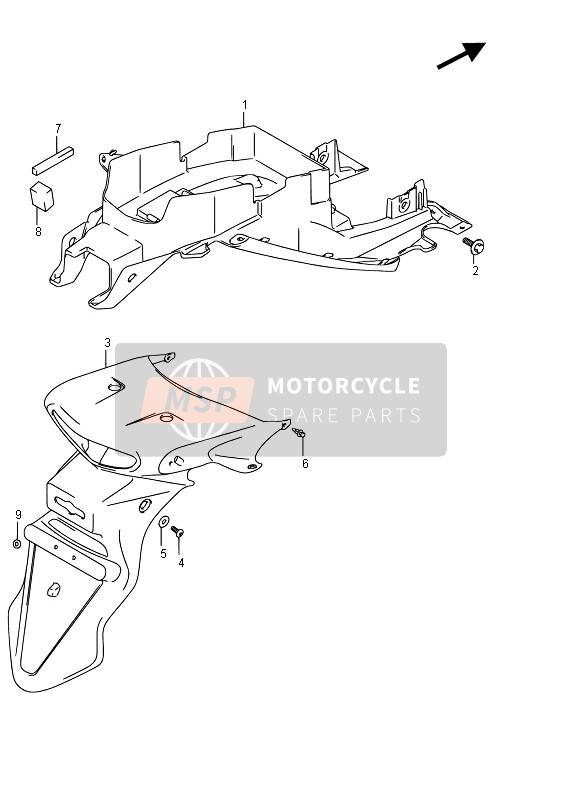 Suzuki DL650A(XT) V-STROM 2016 Garde-boue arrière pour un 2016 Suzuki DL650A(XT) V-STROM