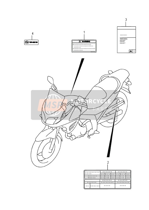 Suzuki DL650A(XT) V-STROM 2016 Étiquette (DL650AUE) pour un 2016 Suzuki DL650A(XT) V-STROM