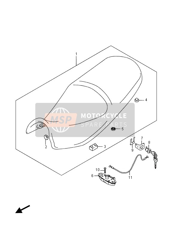 Suzuki DL650A(XT) V-STROM 2016 Seat (DL650AUE) for a 2016 Suzuki DL650A(XT) V-STROM