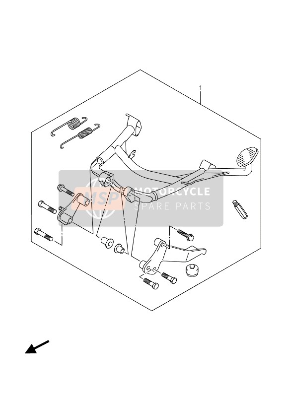 Suzuki DL650A(XT) V-STROM 2016 Opzionale (Set cavalletto centrale) per un 2016 Suzuki DL650A(XT) V-STROM