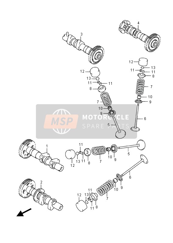 Suzuki DL1000A V-STROM 2016 NOCKENWELLE & VENTIL für ein 2016 Suzuki DL1000A V-STROM