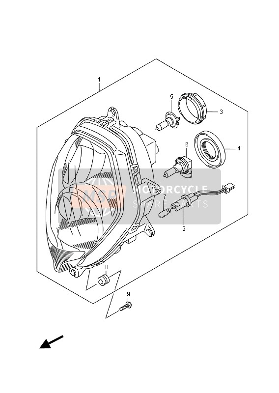 Suzuki DL1000A V-STROM 2016 Headlamp for a 2016 Suzuki DL1000A V-STROM