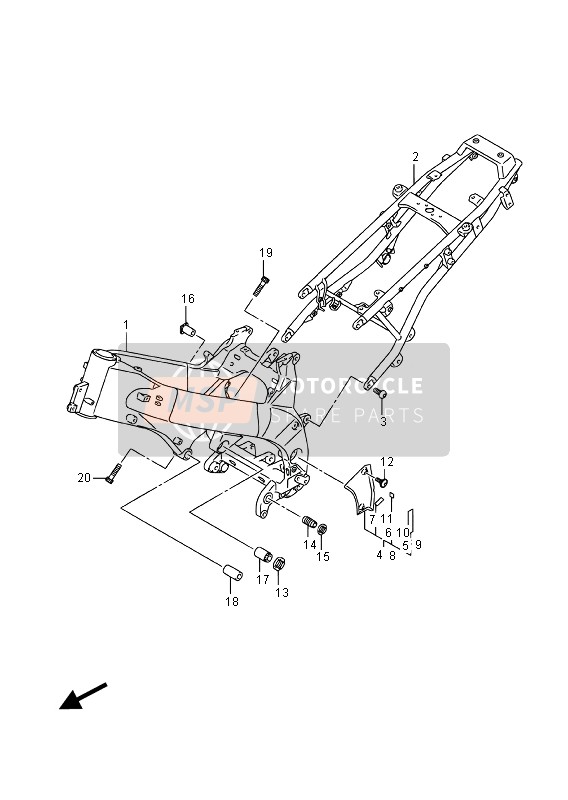 Suzuki DL1000A V-STROM 2016 Telaio per un 2016 Suzuki DL1000A V-STROM