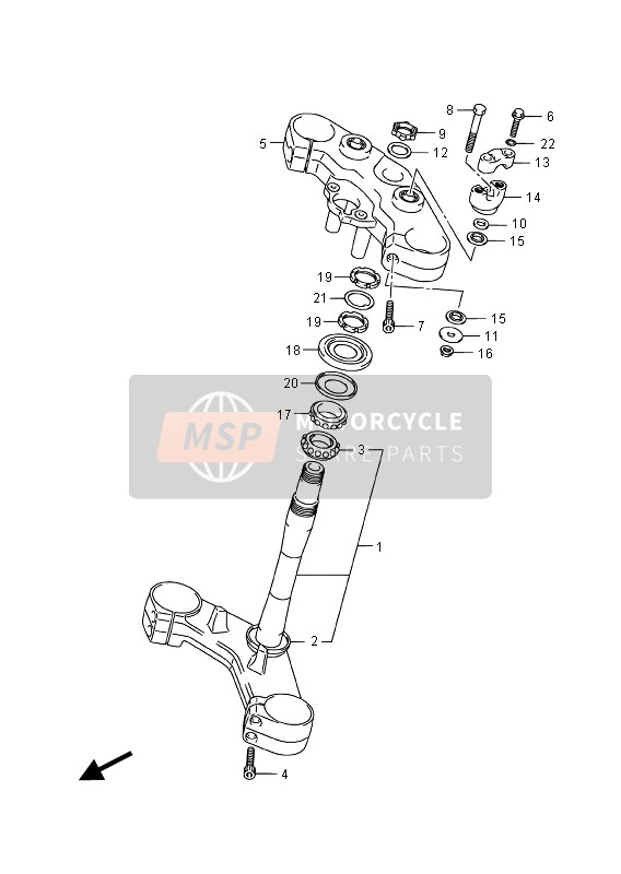 Suzuki DL1000A V-STROM 2016 Steering Stem for a 2016 Suzuki DL1000A V-STROM