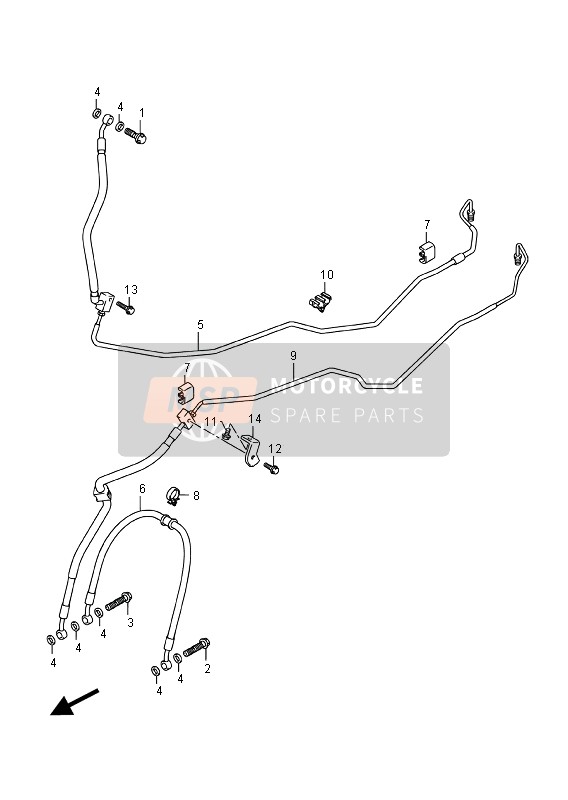 Suzuki DL1000A V-STROM 2016 BREMSSCHLAUCH VORNE für ein 2016 Suzuki DL1000A V-STROM