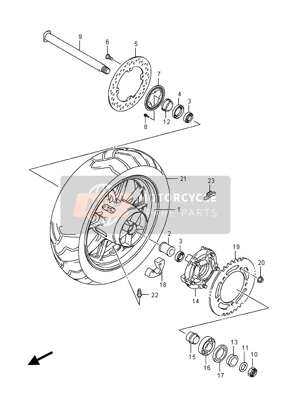 Suzuki DL1000A V-STROM 2016 Rear Wheel for a 2016 Suzuki DL1000A V-STROM