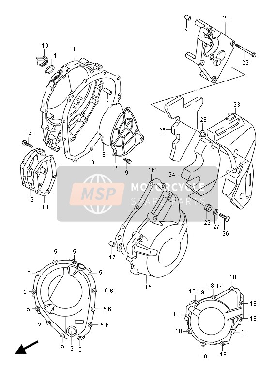 Suzuki GSF1250SA BANDIT 2016 Couvercle de carter pour un 2016 Suzuki GSF1250SA BANDIT