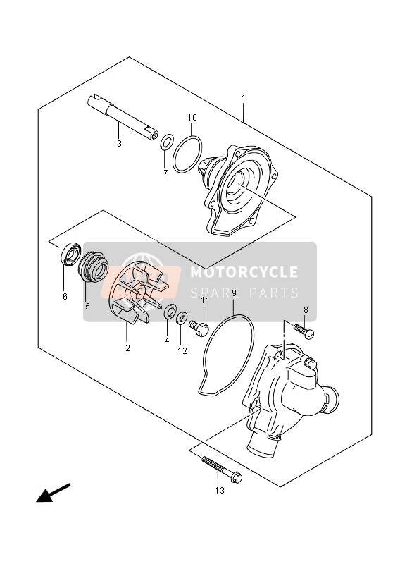 Suzuki GSF1250SA BANDIT 2016 Pompe à eau pour un 2016 Suzuki GSF1250SA BANDIT