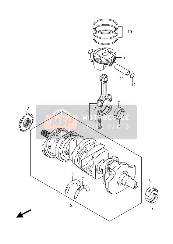 Suzuki GSR750(A) 2016 Vilebrequin pour un 2016 Suzuki GSR750(A)