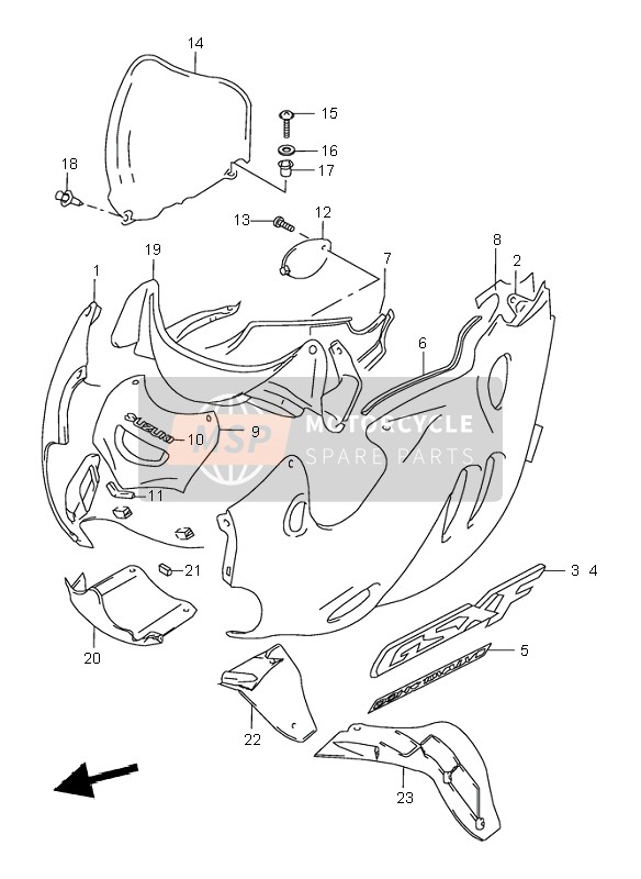 9440408F0028V, Cowl Assy, Side Lh (Red), Suzuki, 0