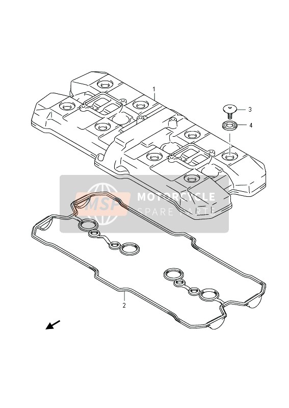 Suzuki GSF1250SA BANDIT 2014 Cylinder Head Cover for a 2014 Suzuki GSF1250SA BANDIT