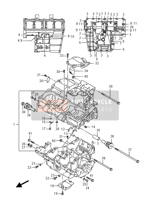 Suzuki GSX1250FA 2016 Crankcase for a 2016 Suzuki GSX1250FA