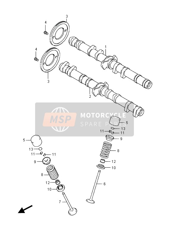 Suzuki GSX1250FA 2016 NOCKENWELLE & VENTIL für ein 2016 Suzuki GSX1250FA