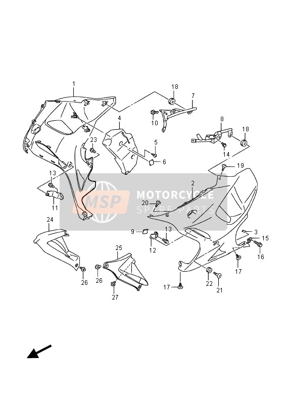 Suzuki GSX1250FA 2016 Under Cowling for a 2016 Suzuki GSX1250FA